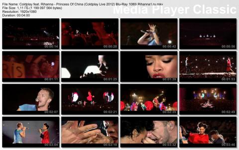 Coldplay feat. Rihanna - Princess Of China (Coldplay Live 2012) Blu-Ray Remux 1080i скринлист