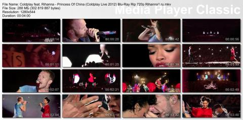Coldplay feat. Rihanna - Princess Of China (Coldplay Live 2012) Blu-Ray Rip 720p скринлист