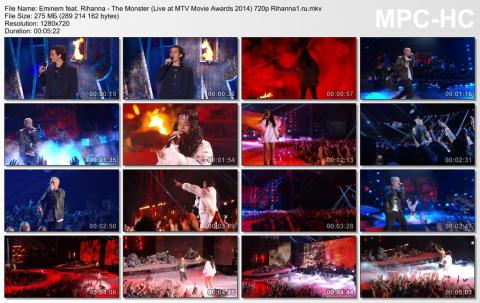 Eminem feat. Rihanna - The Monster (Live at MTV Movie Awards 2014) 720p скринлист