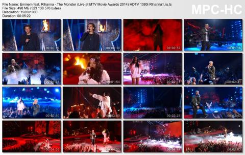 Eminem feat. Rihanna - The Monster (Live at MTV Movie Awards 2014) HDTV 1080i скринлист