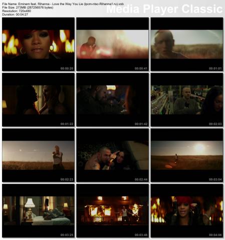 Клип Eminem feat. Rihanna - Love the Way You Lie DVD (Vob) скринлист