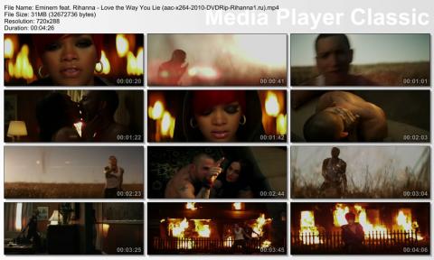 Клип Eminem feat. Rihanna - Love the Way You Lie DVDRip скринлист