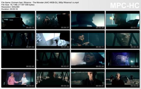 Клип Eminem feat. Rihanna - The Monster WEB-DL 360p скринлист
