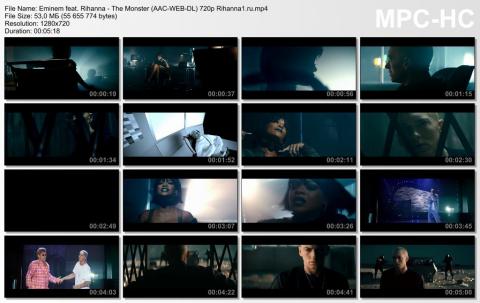 Клип Eminem feat. Rihanna - The Monster WEB-DL 720p скринлист