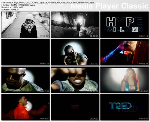 Клип Kanye West feat. Rihanna and Kid Cudi - All Of The Lights HD 1080p скринлист