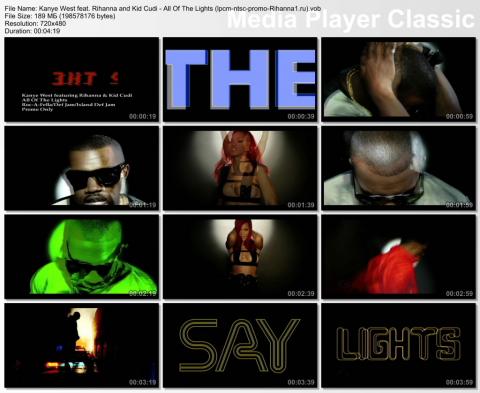 Клип Kanye West feat. Rihanna and Kid Cudi - All Of The Lights DVD (Vob) скринлист