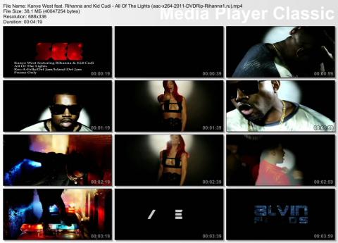 Клип Kanye West feat. Rihanna and Kid Cudi - All Of The Lights DVDRip скринлист