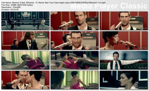 Клип Maroon 5 feat. Rihanna - If I Never See Your Face Again DVDRip скринлист