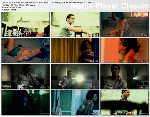 Клип Rihanna feat. David Bisbal - Hate That I Love You DVDRip скринлист