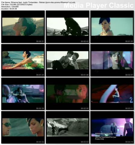 Клип Rihanna feat. Justin Timberlake - Rehab DVD (Vob) скринлист