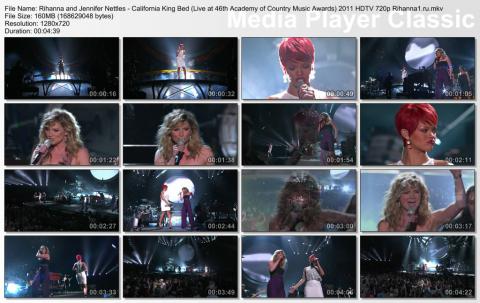 Rihanna and Jennifer Nettles - California King Bed (Live at 46th Academy of Country Music Awards) 2011 HDTV 720p  скринлист