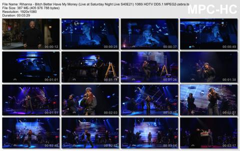 Rihanna - Bitch Better Have My Money (Live at Saturday Night Live S40E21) HDTV 1080i  скринлист