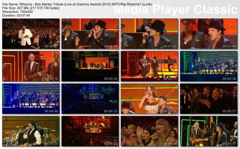 Rihanna - Bob Marley Tribute (Live at Grammy Awards 2013) HDTVRip скринлист