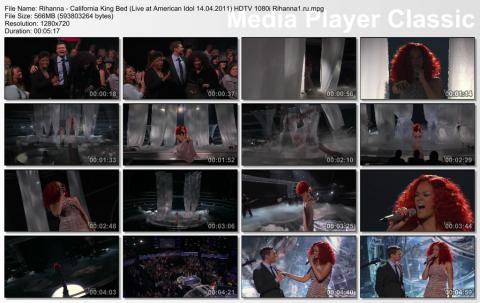 Rihanna - California King Bed (Live at American Idol 14.04.2011) HDTV 720p скринлист