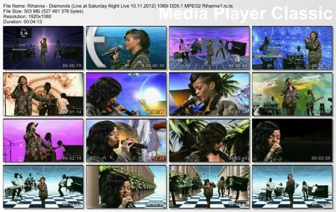 Rihanna - Diamonds (Live at Saturday Night Live 10.11.2012) HDTV 1080i скринлист