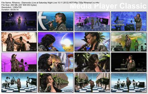 Rihanna - Diamonds (Live at Saturday Night Live 10.11.2012) HDTVRip 720p  скринлист