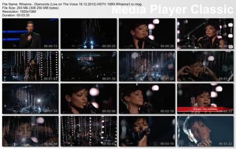 Rihanna - Diamonds (Live on The Voice 18.12.2012) HDTV 1080i скринлист