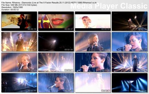 Rihanna - Diamonds (Live at The X Factor 25.11.2012) HDTV 1080i  скринлист