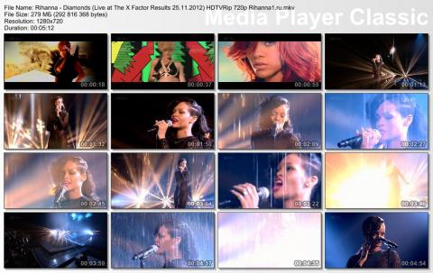 Rihanna - Diamonds (Live at The X Factor Results 25.11.2012) HDTVRip 720p скринлист