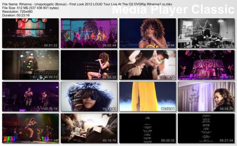 Rihanna - First Look 2012 LOUD Tour Live At The O2 DVDRip скринлист