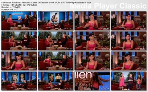 Rihanna - Interview at Ellen DeGeneres Show 14.11.2012 HDTVRip скринлист