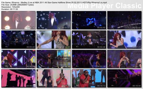 Rihanna - Live at NBA 2011 All Star-Game Halftime Show 20.02.2011 HDTVRip скринлист