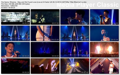 Rihanna - Stay and We Found Love (Live at X-Factor UK 09.12.2012) HDTVRip 720p скринлист