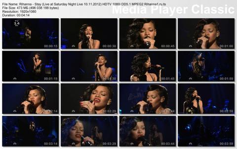 Rihanna - Stay (Live at Saturday Night Live 10.11.2012) HDTV 1080i скринлист