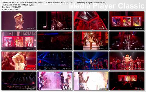 Rihanna - We Found Love (Live at The BRIT Awards 2012 21.02.2012) HDTVRip 720p скринлист