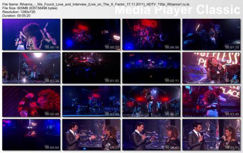 Rihanna - We Found Love (Live on The X Factor 17.11.2011) HDTV 720p скринлист
