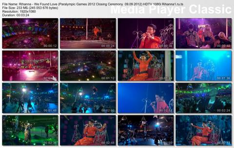 Rihanna - We Found Love (Paralympic Games 2012 Closing Ceremony) HDTV 1080i скринлист