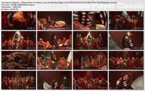 Rihanna - Where Have You Been (Live at Saturday Night Live 05.05.2012) HDTVRip 720p скринлист